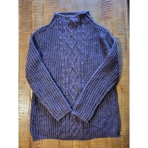 Villager Sport Liz Claiborne Size S Acrylic Wool Mohair Blend Purple Sweater